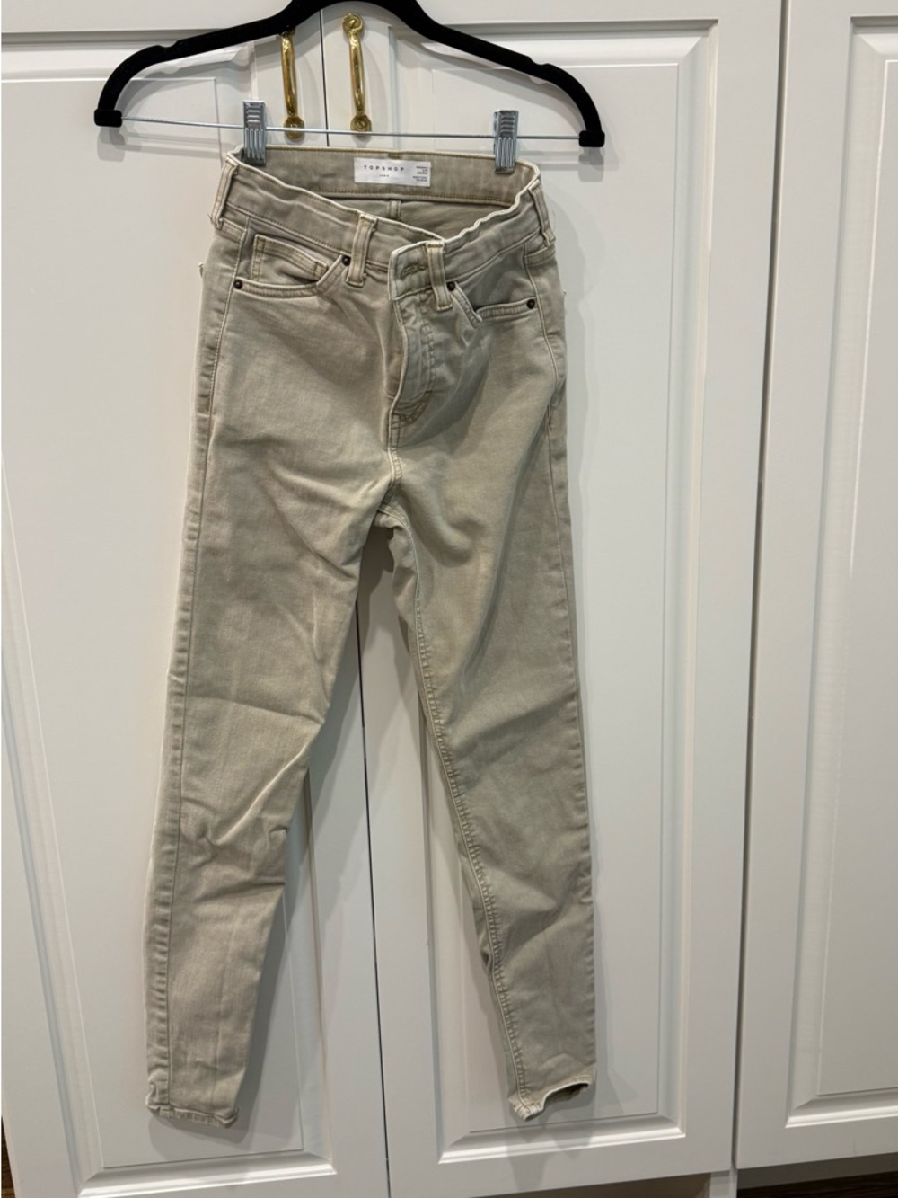 Topshop Light Beige Skinny Jeans